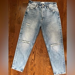 Zara Light Distressed Mom Denim size 8